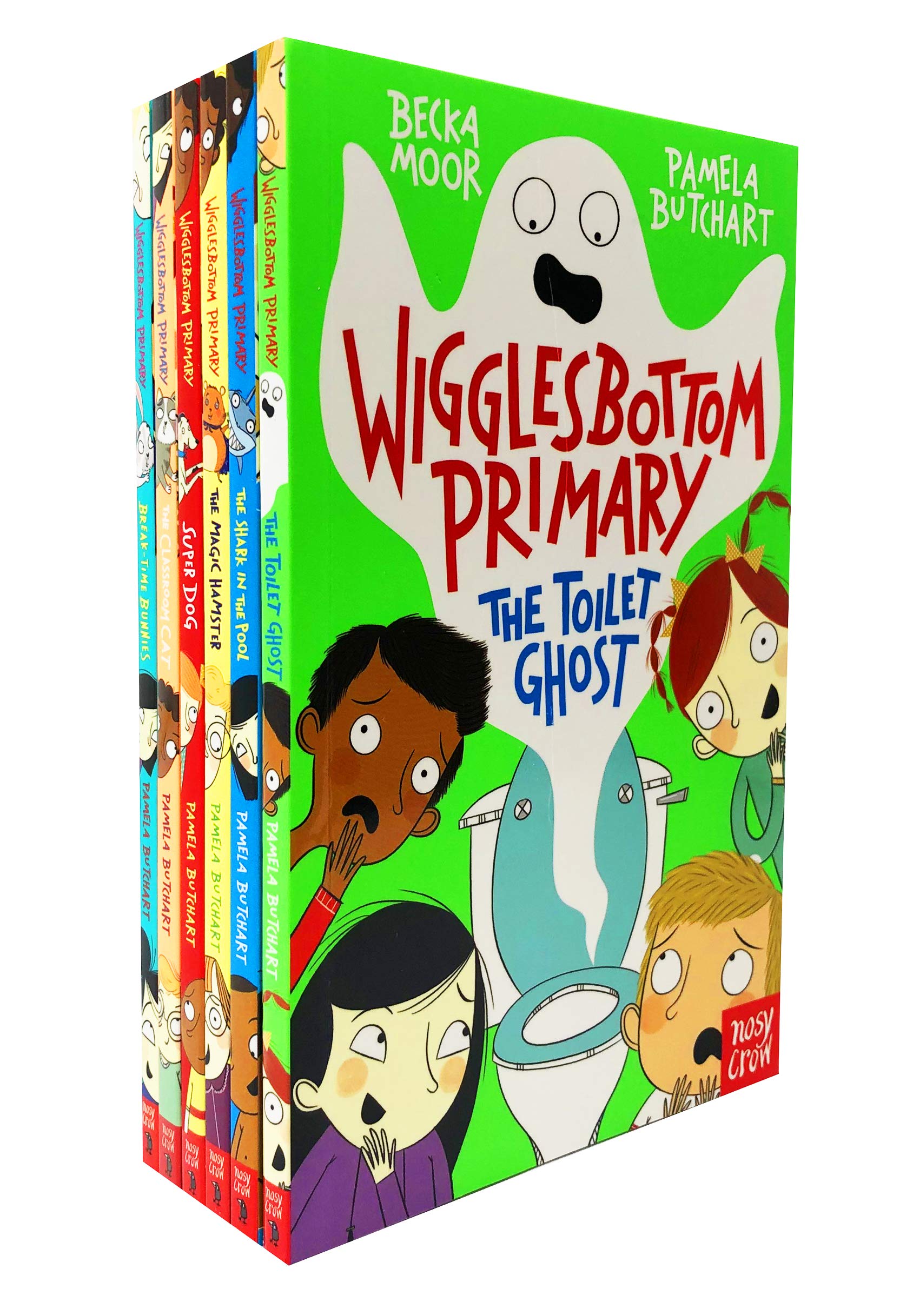 Wigglesbottom Primary Series 6 Books Collection (Le fantôme des toilettes, Le requin dans la piscine, Le hamster magique, Super chien, Le chat de la classe, Les lapins de la pause) book