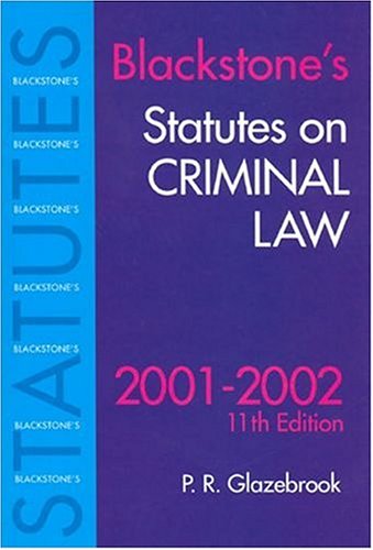 Blackstone's Statutes on Criminal Law 2001/2002 (Blackstone's Statute Books) Law