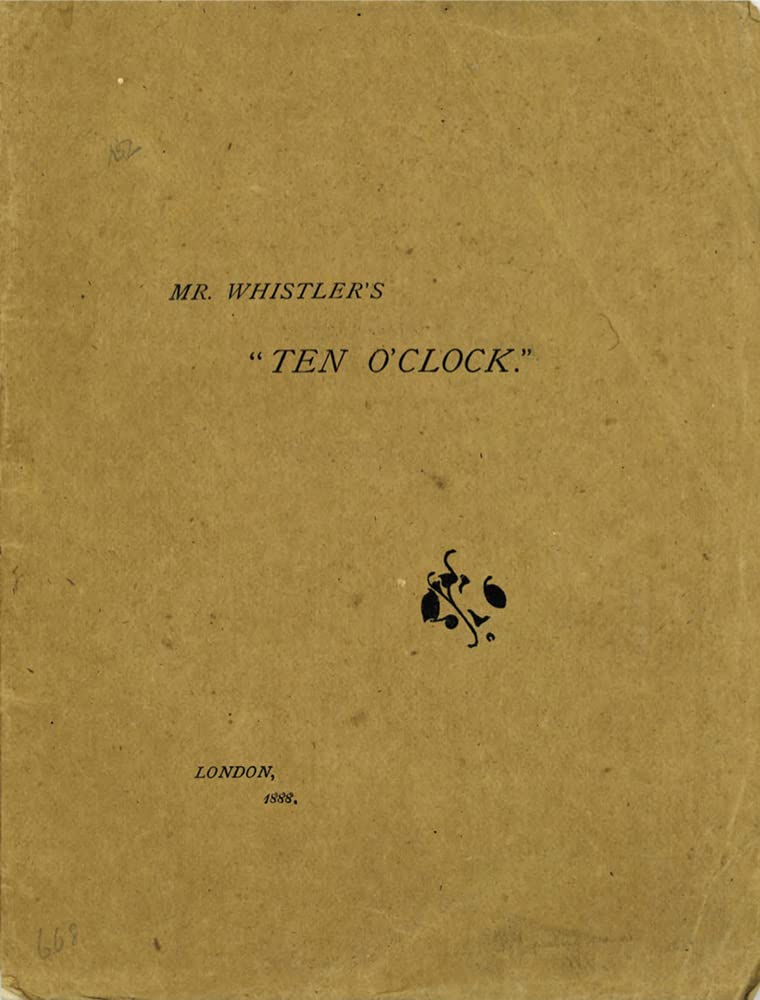 Mr. Whistler's "Ten O'Clock" Social Sciences