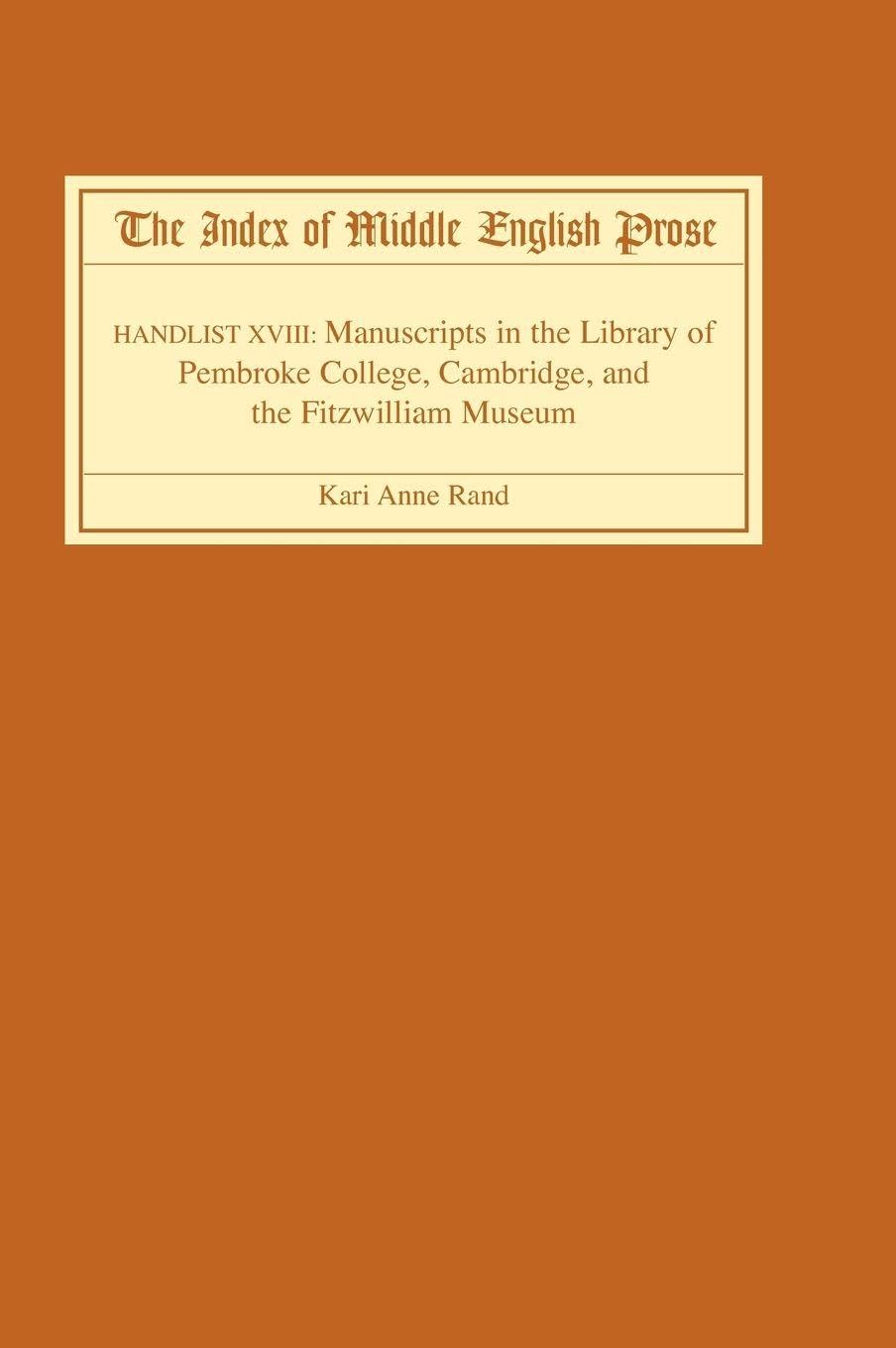 The Index of Middle English Prose Contemporary literature