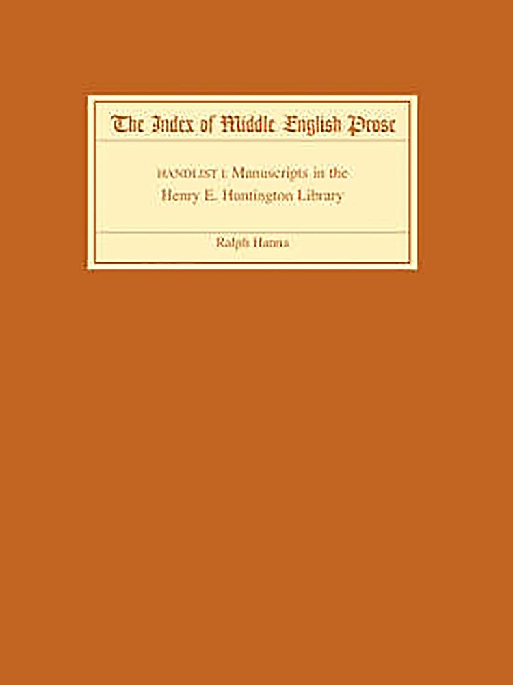 The Index of Middle English Prose Handlist I Contemporary literature