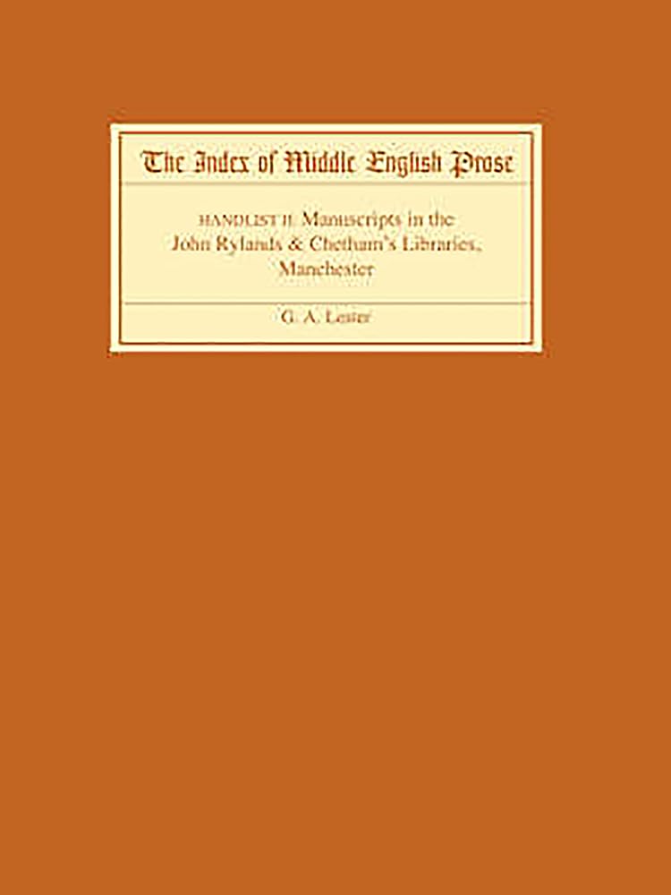 The Index of Middle English Prose Classics