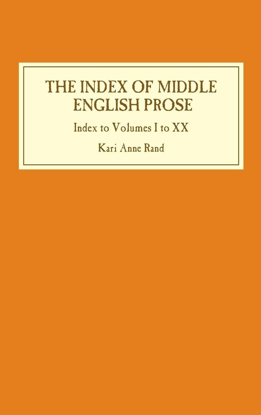 Index of Middle English Prose Historical Fiction