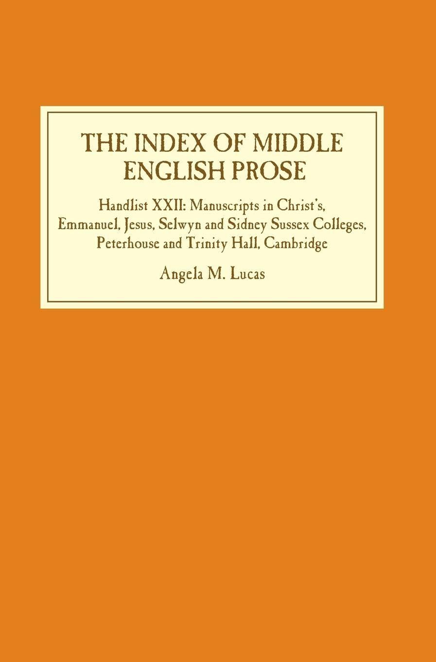 Index of Middle English Prose Contemporary literature