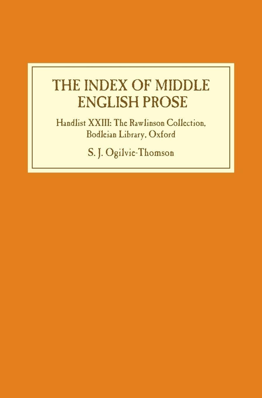 Index of Middle English Prose Contemporary literature