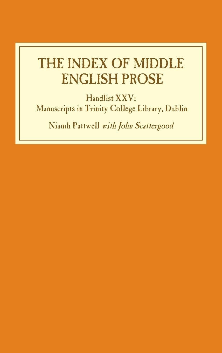 Index of Middle English Prose Contemporary literature