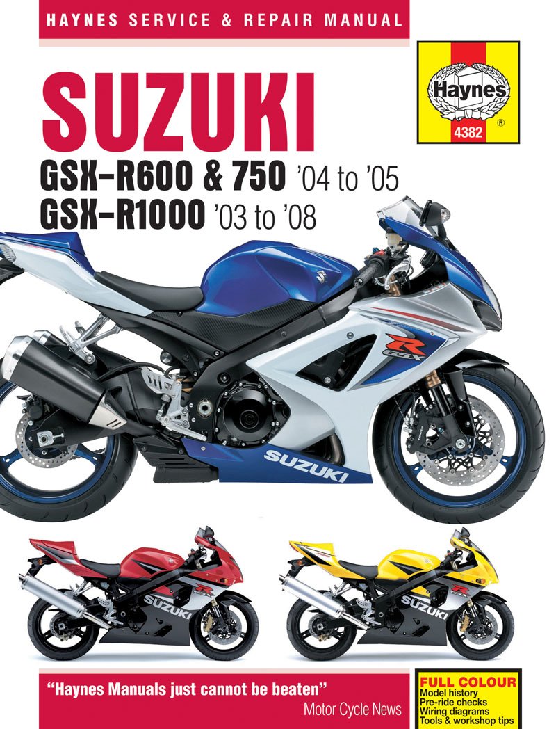 Suzuki GSX-R600 (04 On) GSX750 (04 On) and GSX-R1000 (03 On) Service and Repair Manual (Haynes Service and Repair Manuals) Leisure, Home & Garden