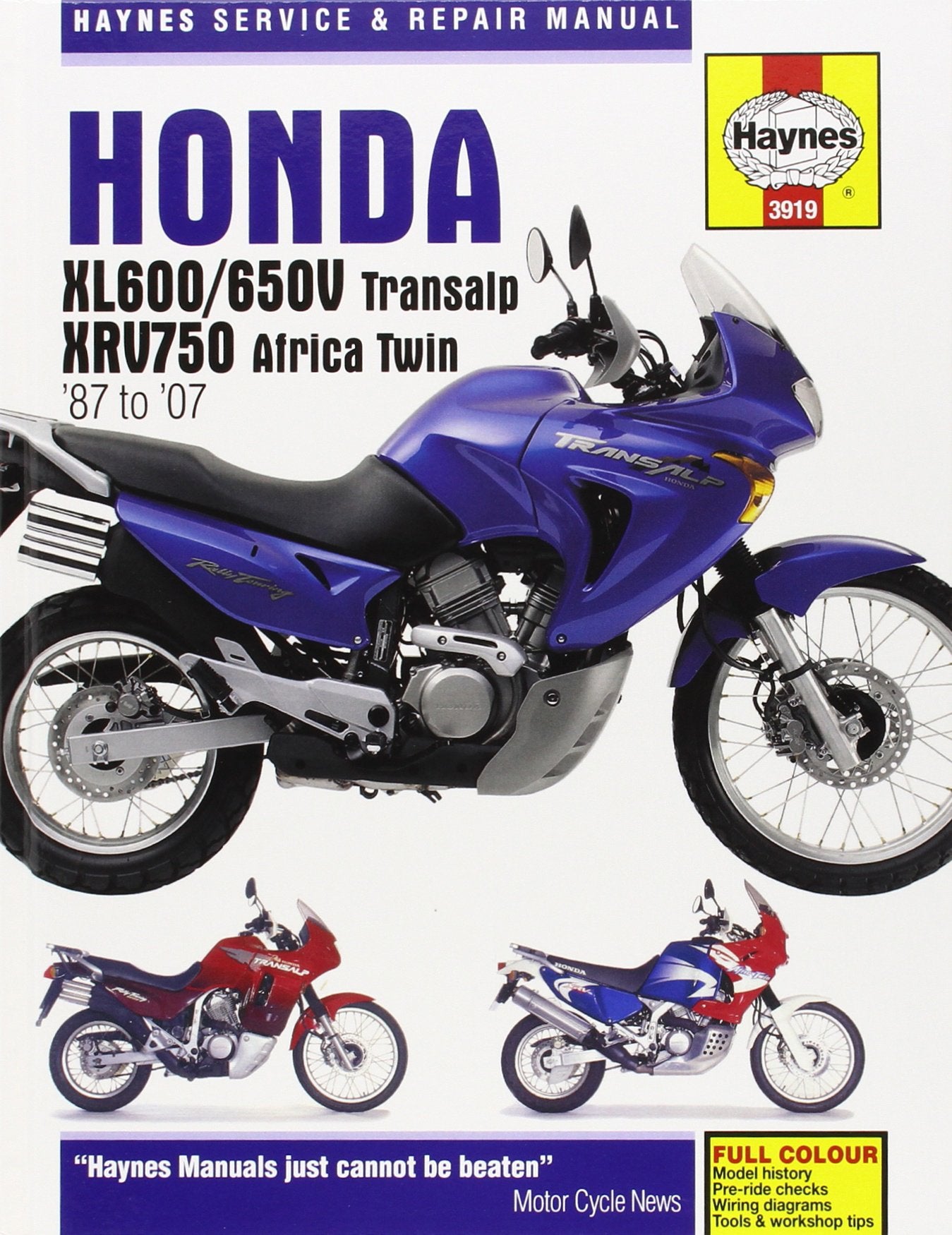 Honda XL600/650V Transalp & XRV750 Africa Twin '87 to '07 book