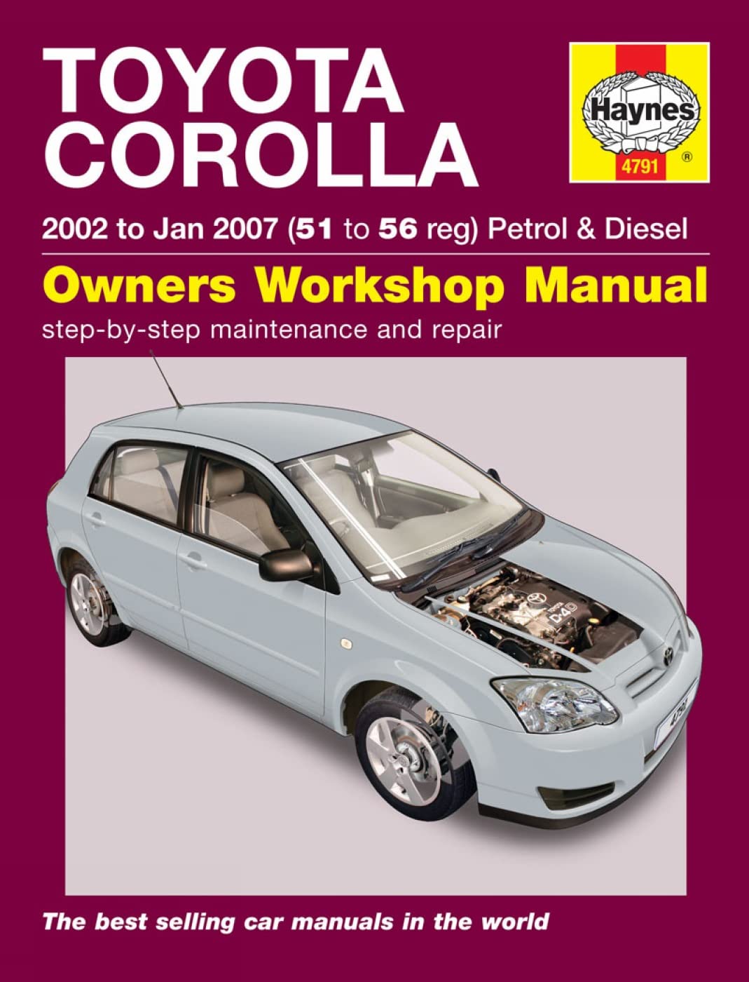 Toyota Corolla (02 - Jan 07) 51 To 56 Leisure, Home & Garden