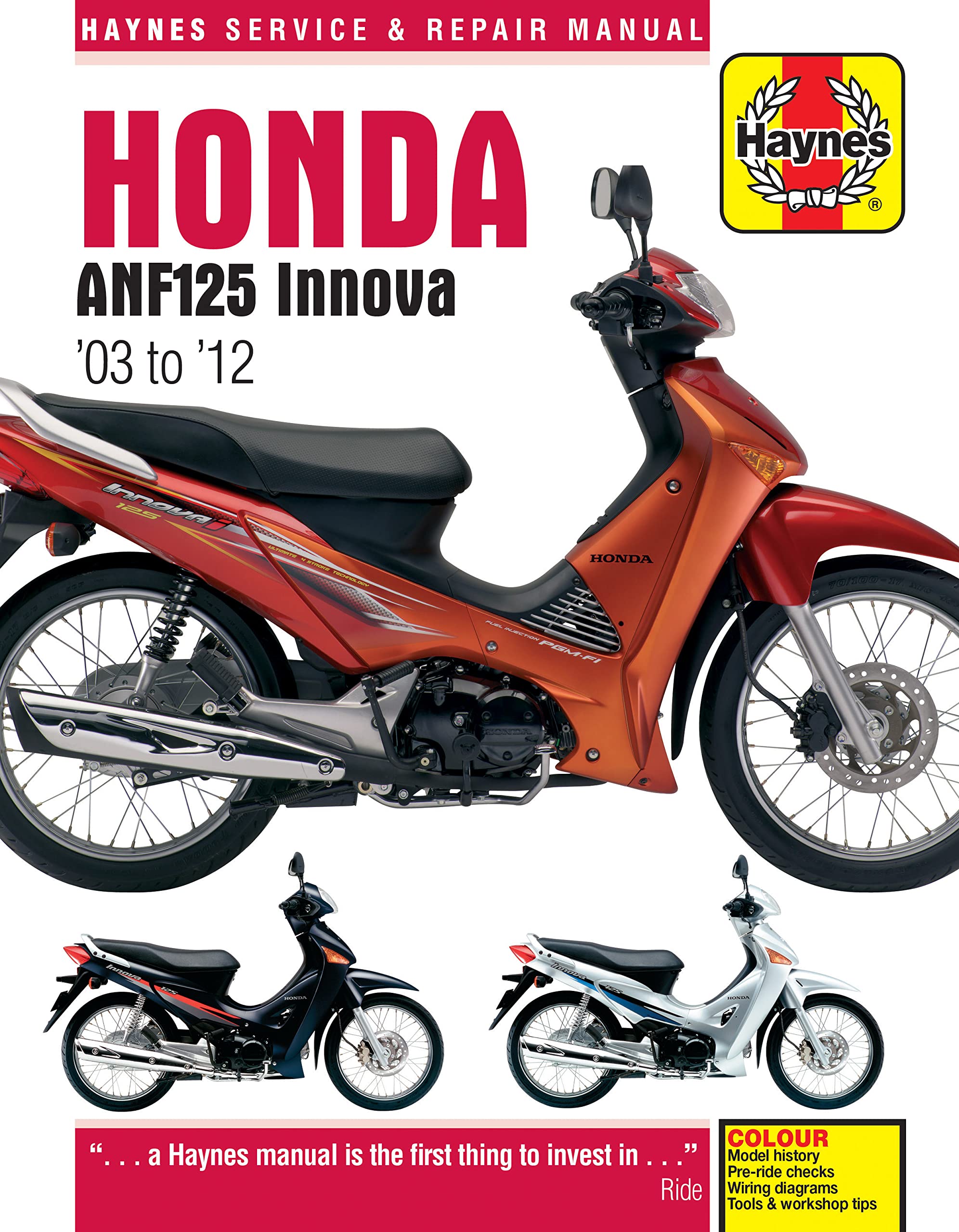 Honda ANF125 Innova Scooter (03 - 12) book