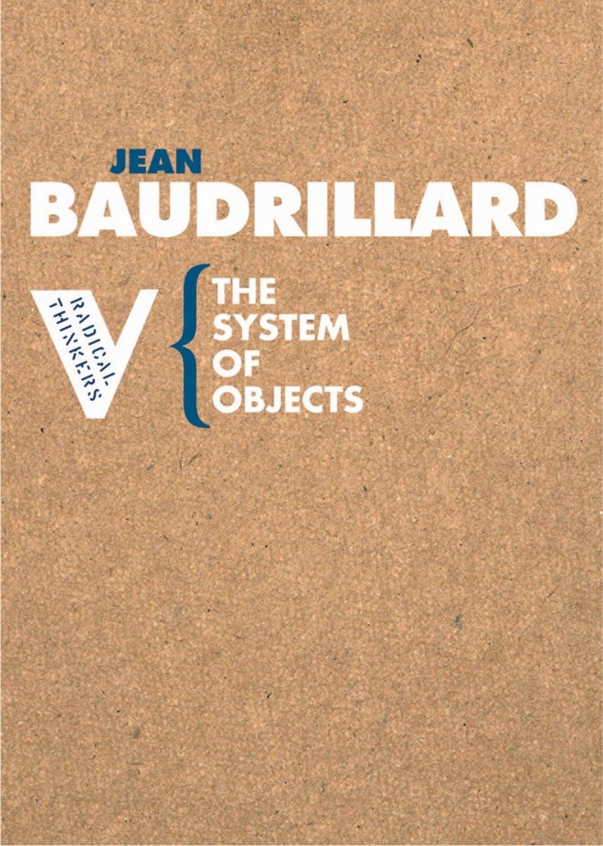 Product Image: The System of Objects (Radical Thinkers)