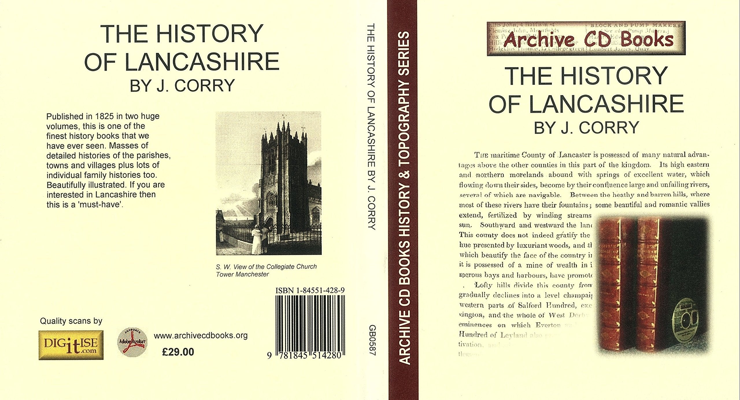 Corry's - the History of Lancashire: Detailed Histories of Every Town and Palish Plus Lots of Individual Family Histories Politics & History