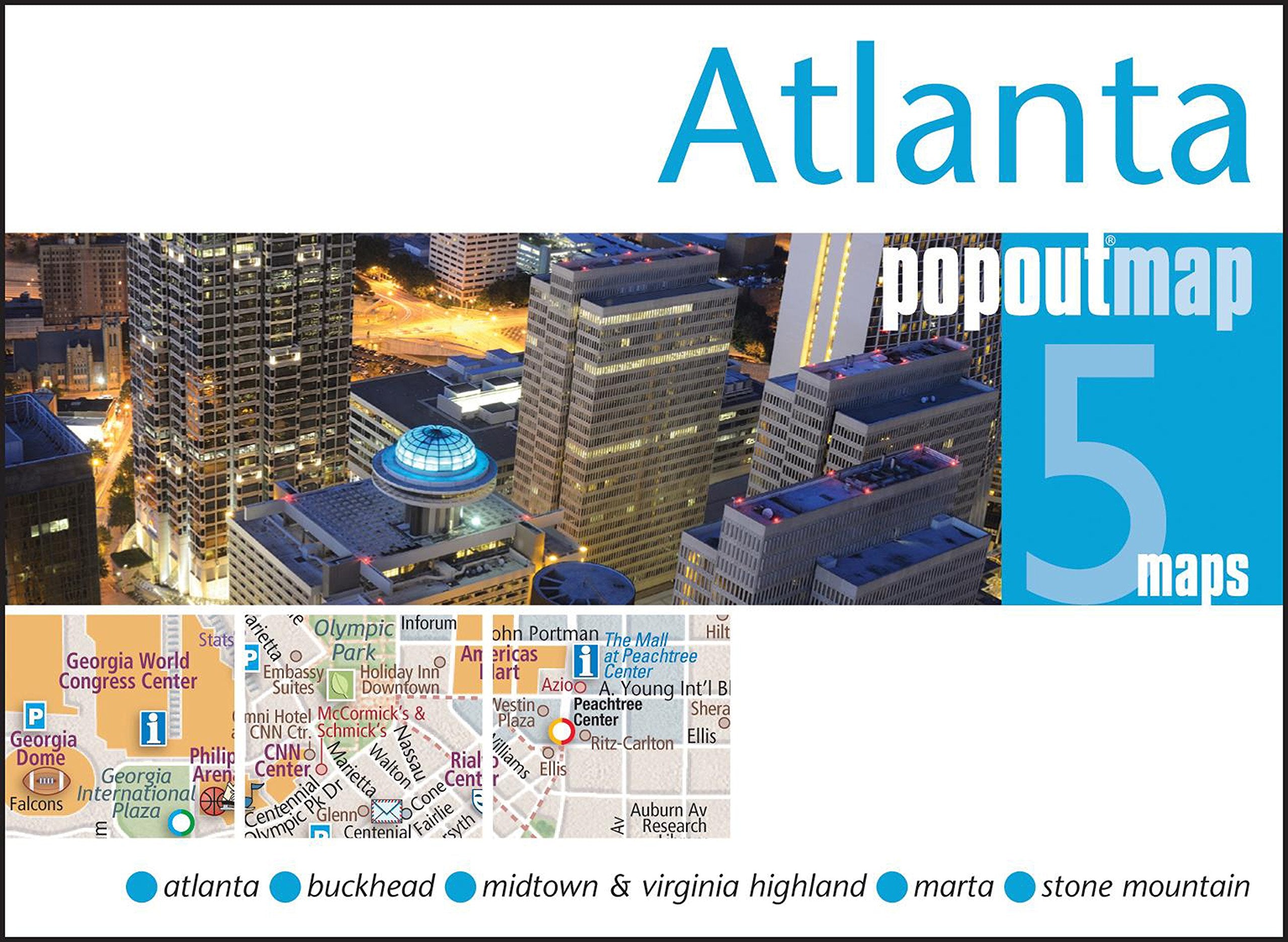 Atlanta Popout Map: Pocket Size Pop-Up City Map of Atlanta with Transit Map (Popout Maps) Leisure, Home & Garden