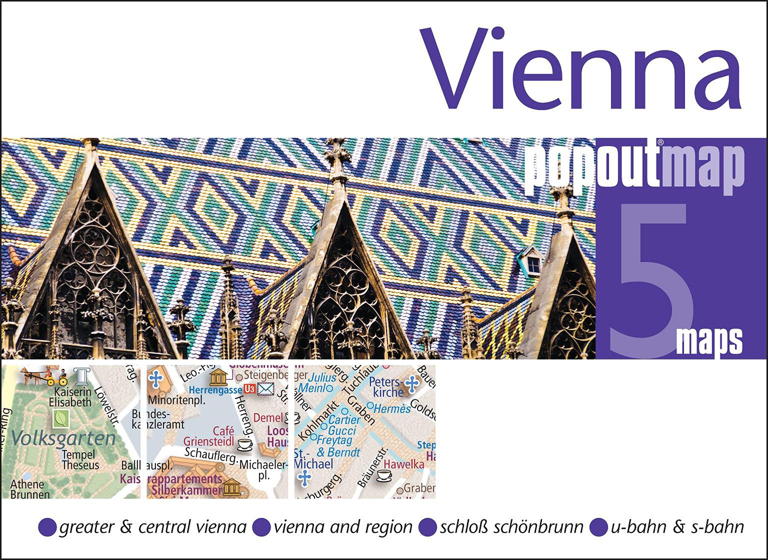 Vienna PopOut Map, 5 maps: Greater & Central Vienna, Vienna and Region, Schloß Schönbrunn, U-Bahn & S-Bahn (Popout Maps) Leisure, Home & Garden
