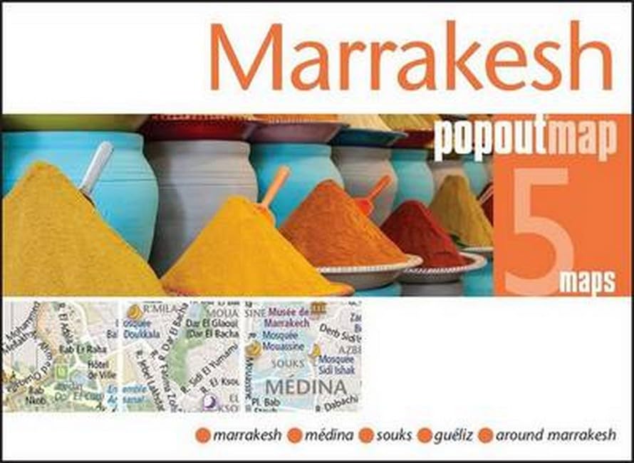 Marrakesh PopOut Map, 5 maps: Handy pocket size pop up city map of Marrakesh. Marrakesh, Médina, Souks, Guéliz, Around Marrakesh (Popout Maps) Leisure, Home & Garden