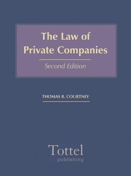 The Law of Private Companies book