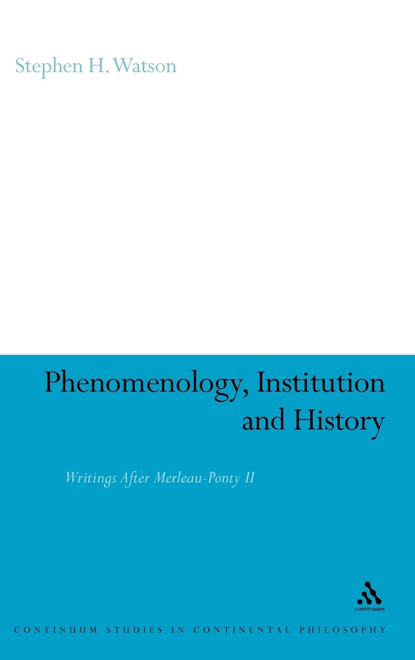 Product Image: Phenomenology, Institution and History