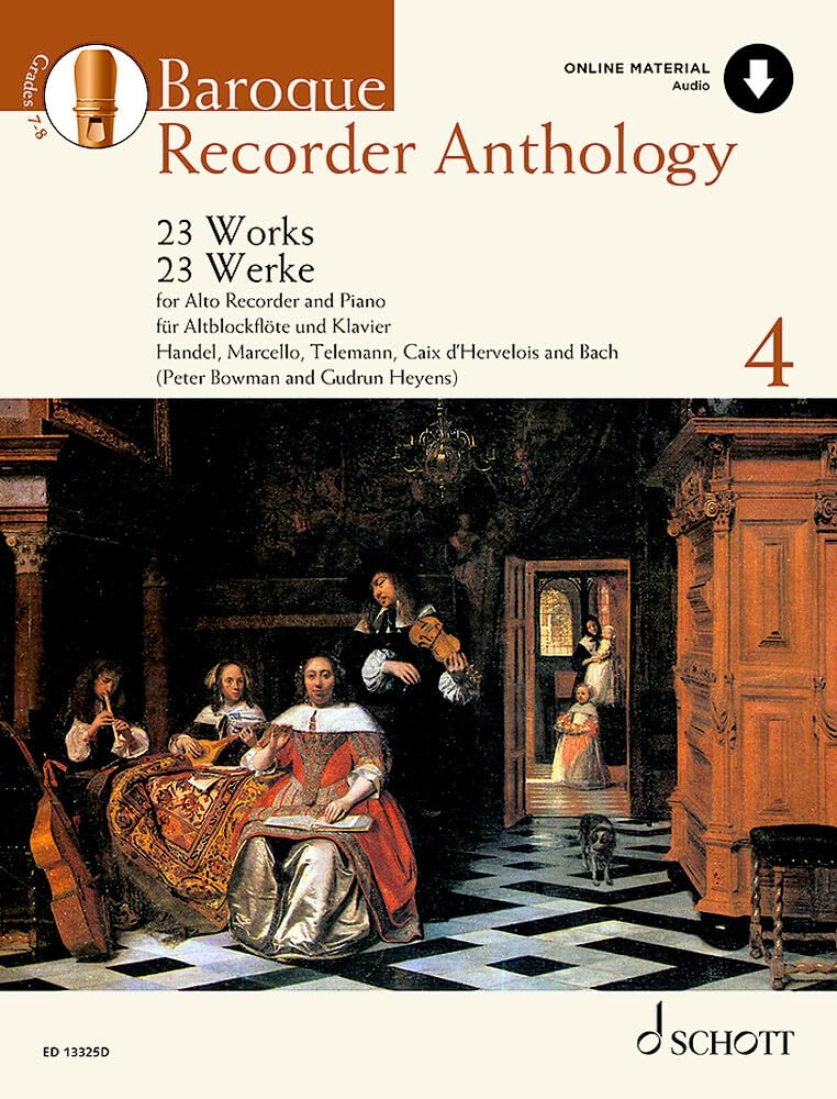 Baroque Recorder Anthology, Vol. 4 - 23 Works for Alto Recorder and Piano with Access to Online Audio Sheet Music