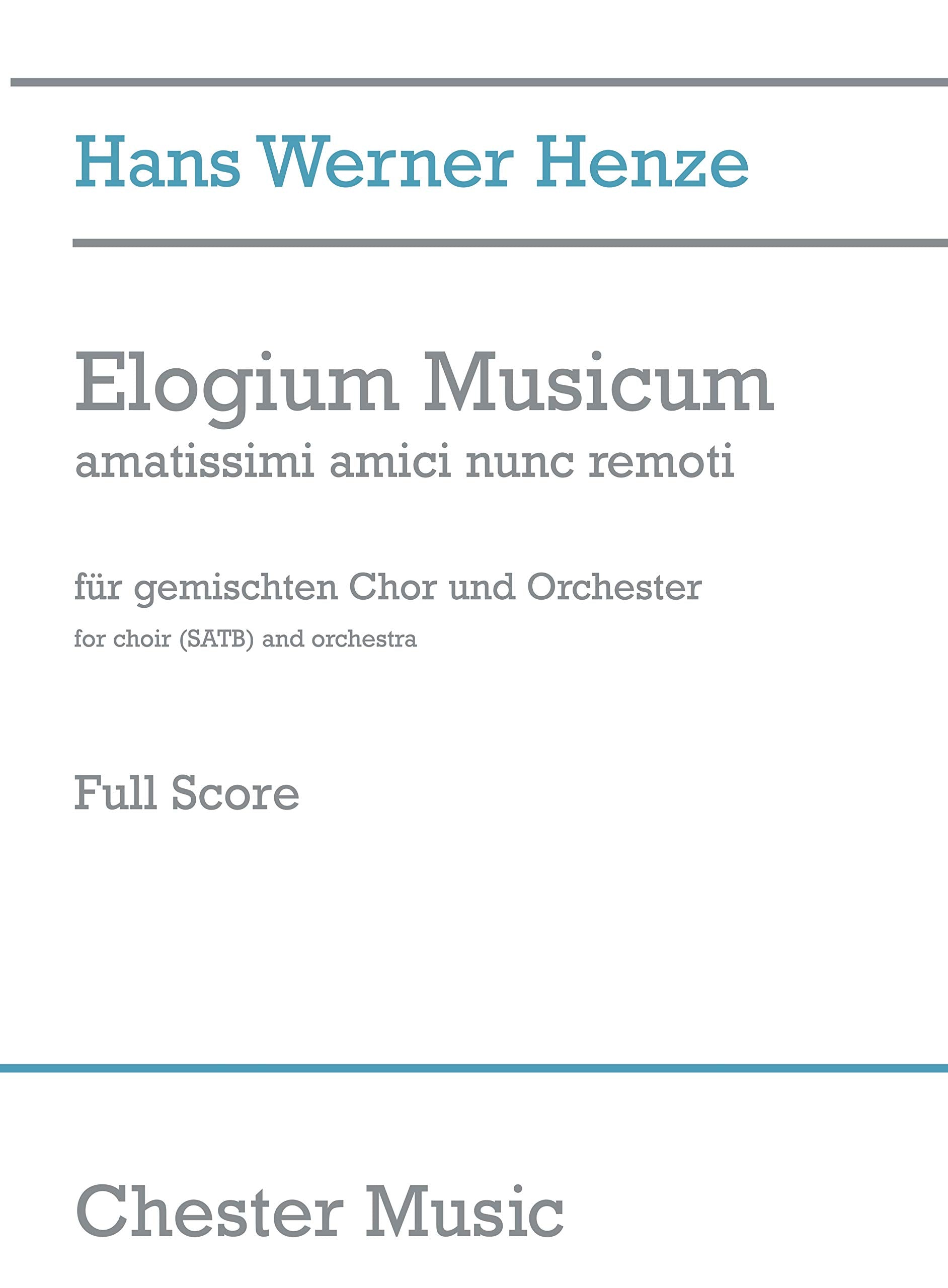 Elogium Musicum: Amatissimi Amici Nunc Remoti Satb Choir and Orchestra Social Sciences