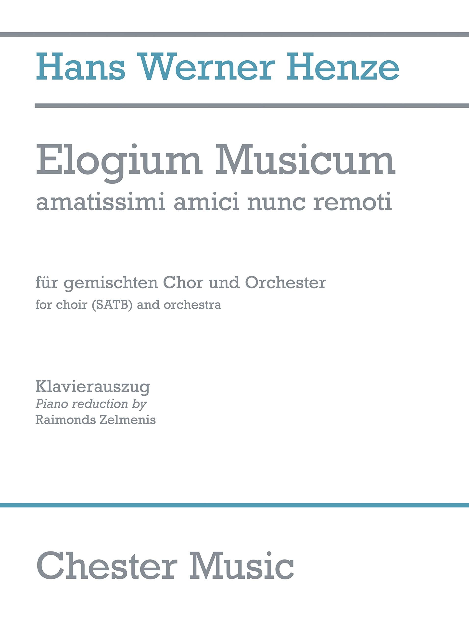 Elogium Musicum: Amatissimi Amici Nunc Remoti Satb Choir and Orchestra Social Sciences