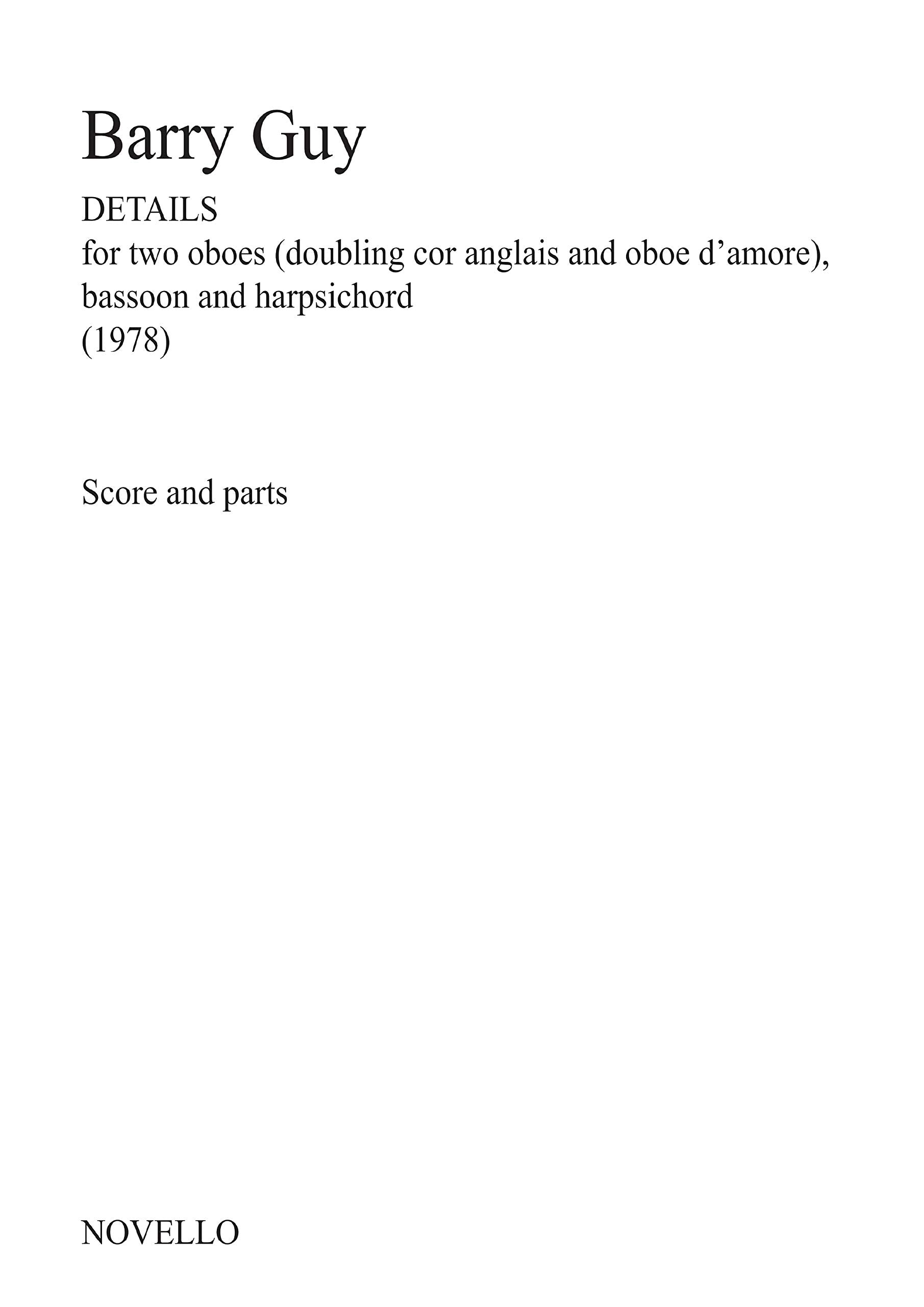 Barry Guy: Details (Score and Parts) Arts & Music