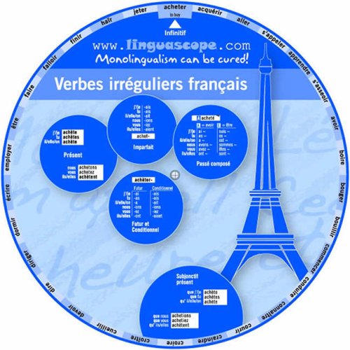 French Verb Wheel (Verbes Irreguliers Francais) Foreign Languages ​​& Dictionaries