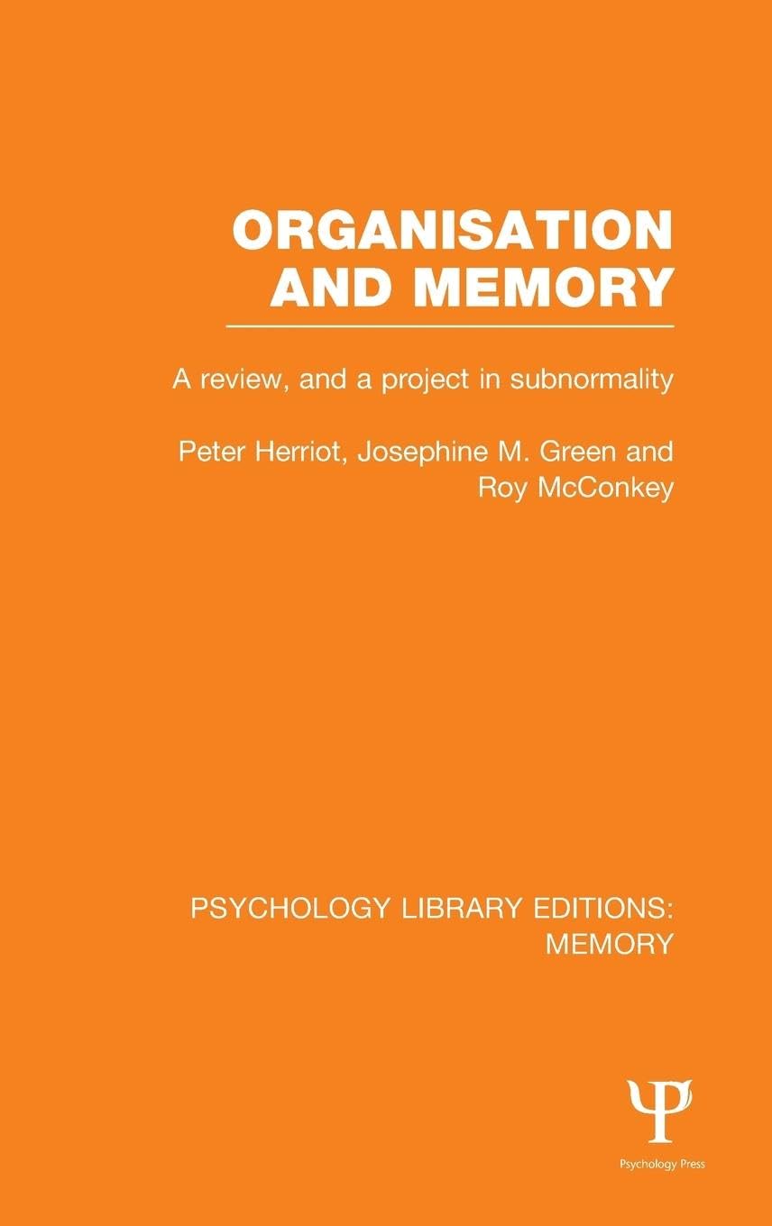 Product Image: Organisation and Memory (PLE