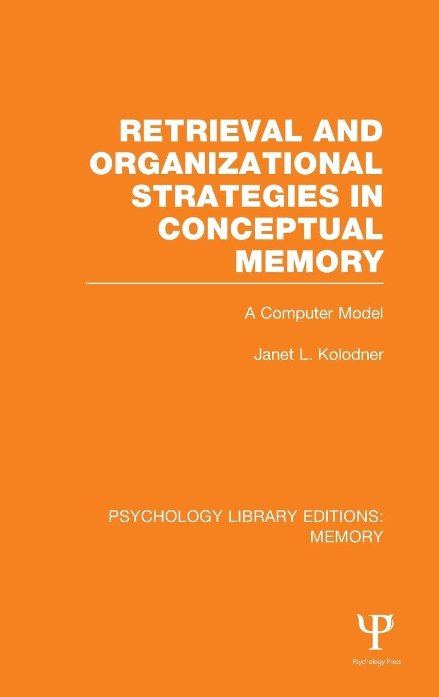 Retrieval and Organizational Strategies in Conceptual Memory (PLE Business, Finance & Career