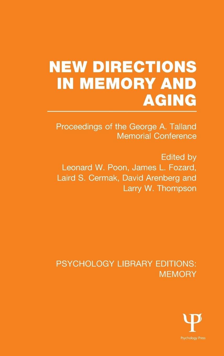 New Directions in Memory and Aging (PLE Medicine