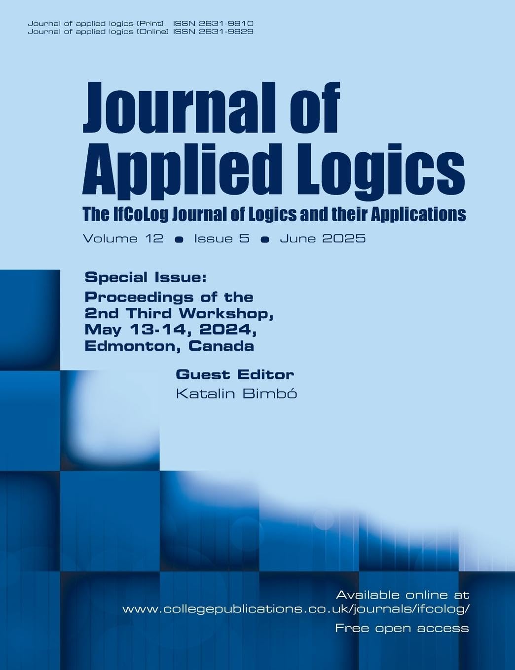 Journal of Applied Logics. The IfCoLog Journal of Logics and their Aplications. Volume 12, issue 5, June 2025.  Special Issue Philosophy