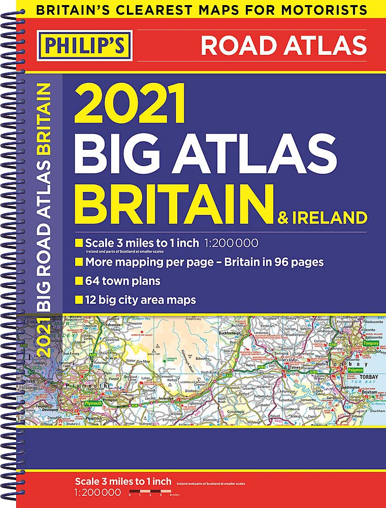 2021 Philip's Big Road Atlas Britain and Ireland: (A3 Spiral binding) (Philip's Road Atlases) Leisure, Home & Garden