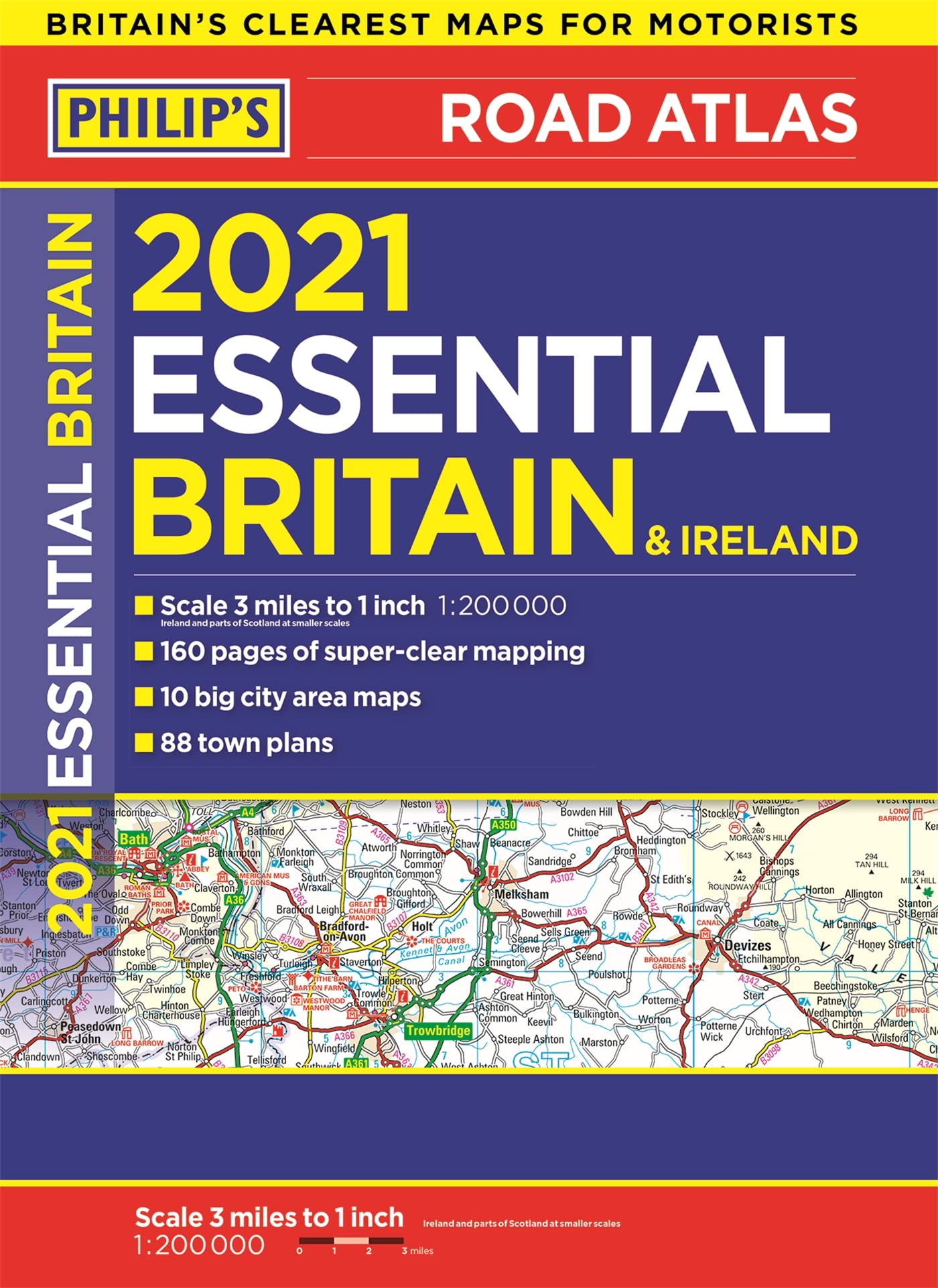 2021 Philip's Essential Road Atlas Britain and Ireland: (A4 Paperback) (Philip's Road Atlases) Leisure, Home & Garden