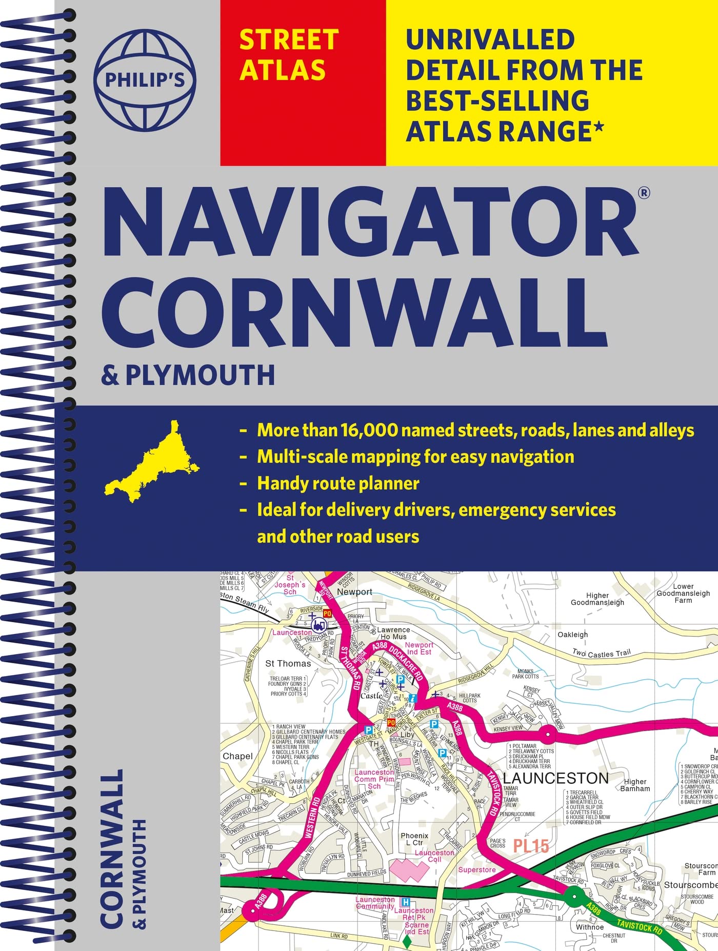 Philip's Navigator Street Atlas Cornwall & Plymouth Leisure, Home & Garden