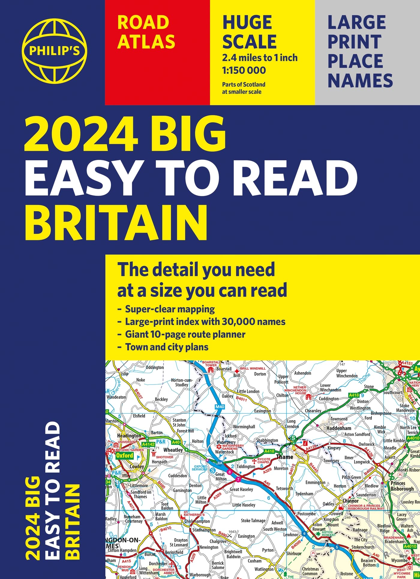 2024 Philip's Big Easy to Read Britain Road Atlas: (A3 Paperback) (Philip's Road Atlases) Leisure, Home & Garden