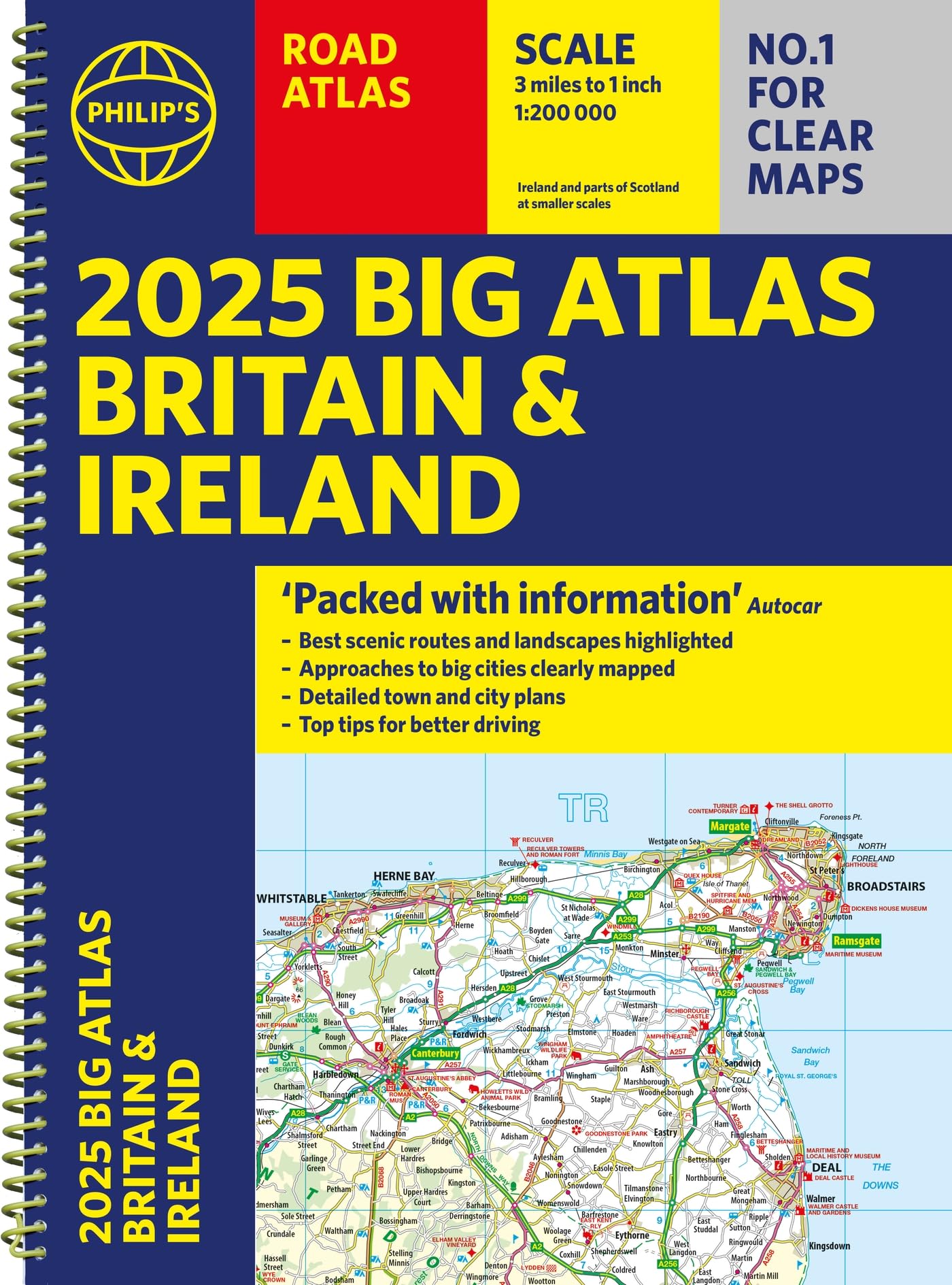 2025 Philip's Big Road Atlas of Britain & Ireland Geology & Geography