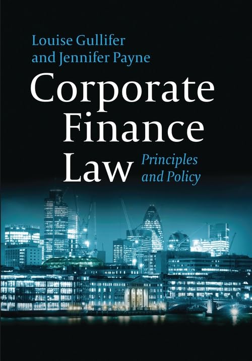 Corporate Finance Law: Principles and Policy book