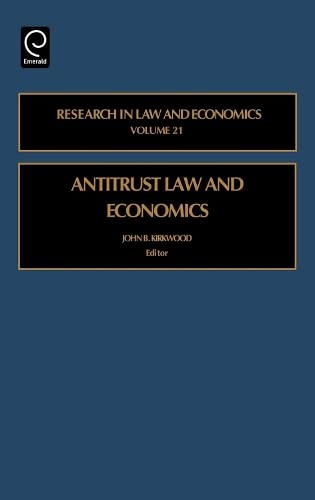Antitrust Law and Economics (Research in Law and Economics) Books