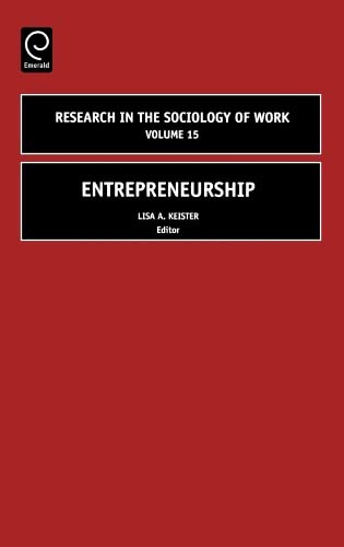 Entrepreneurship (Research in the Sociology of Work) Books