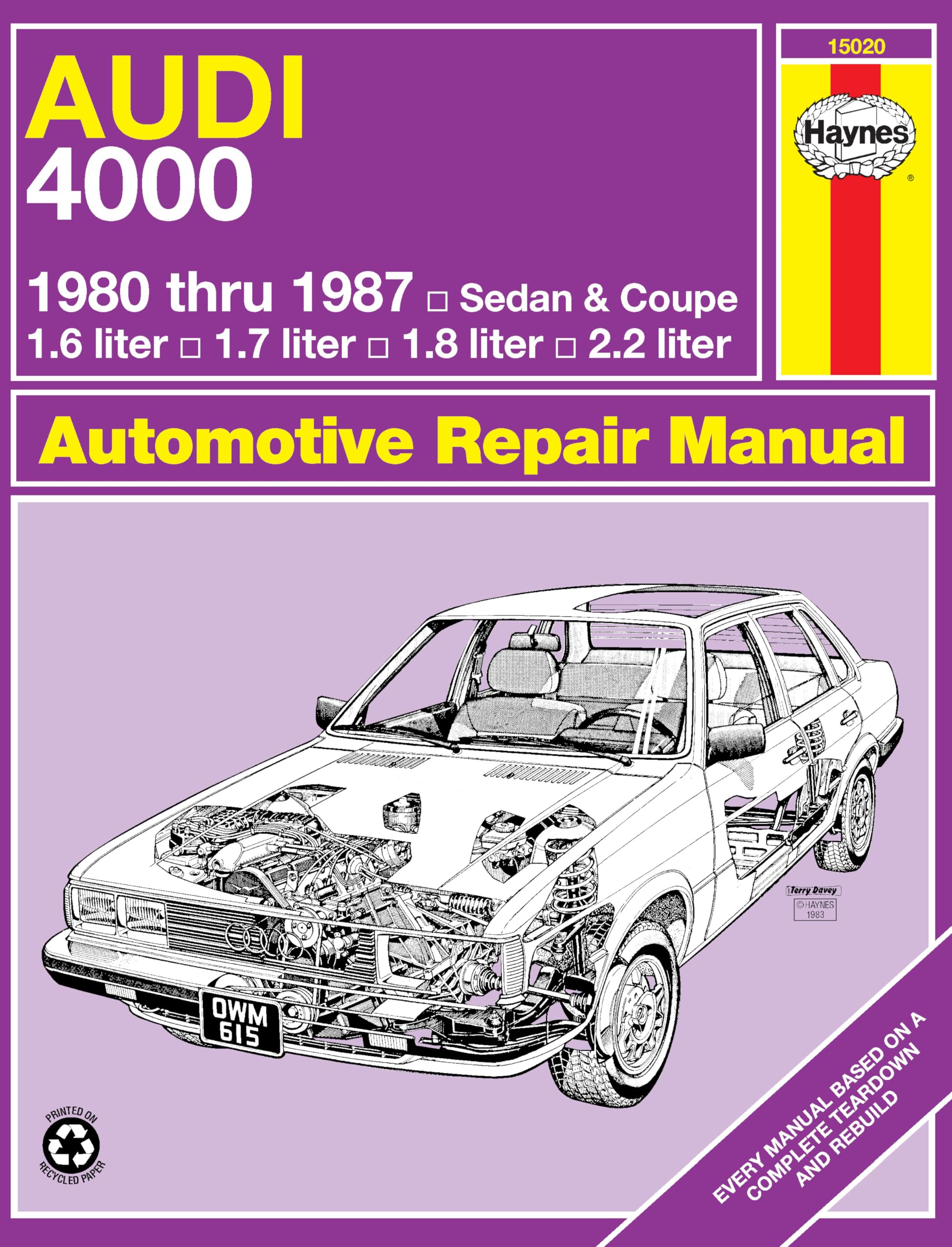 Haynes Audi 4000 Manual, No. 165: '80-'87 (Automotive Repair Manual) Leisure, Home & Garden