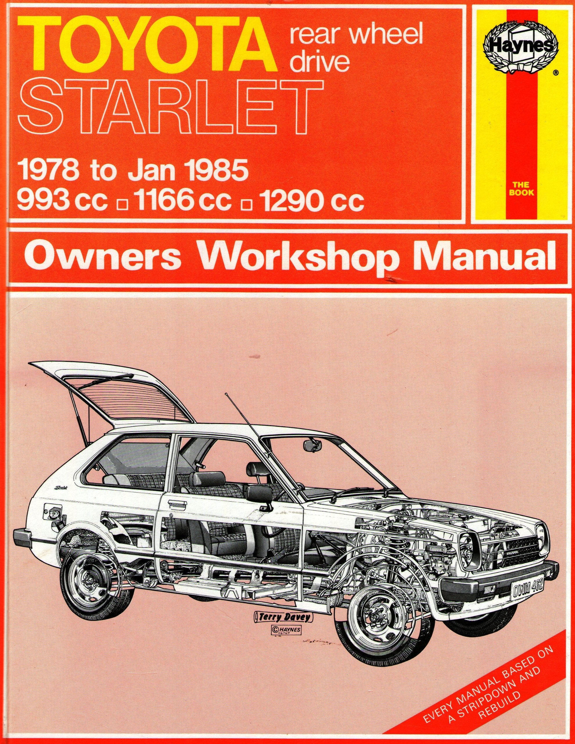 Toyota Rear Wheel Drive Starlet, 1978-85 Owner's Workshop Manual book
