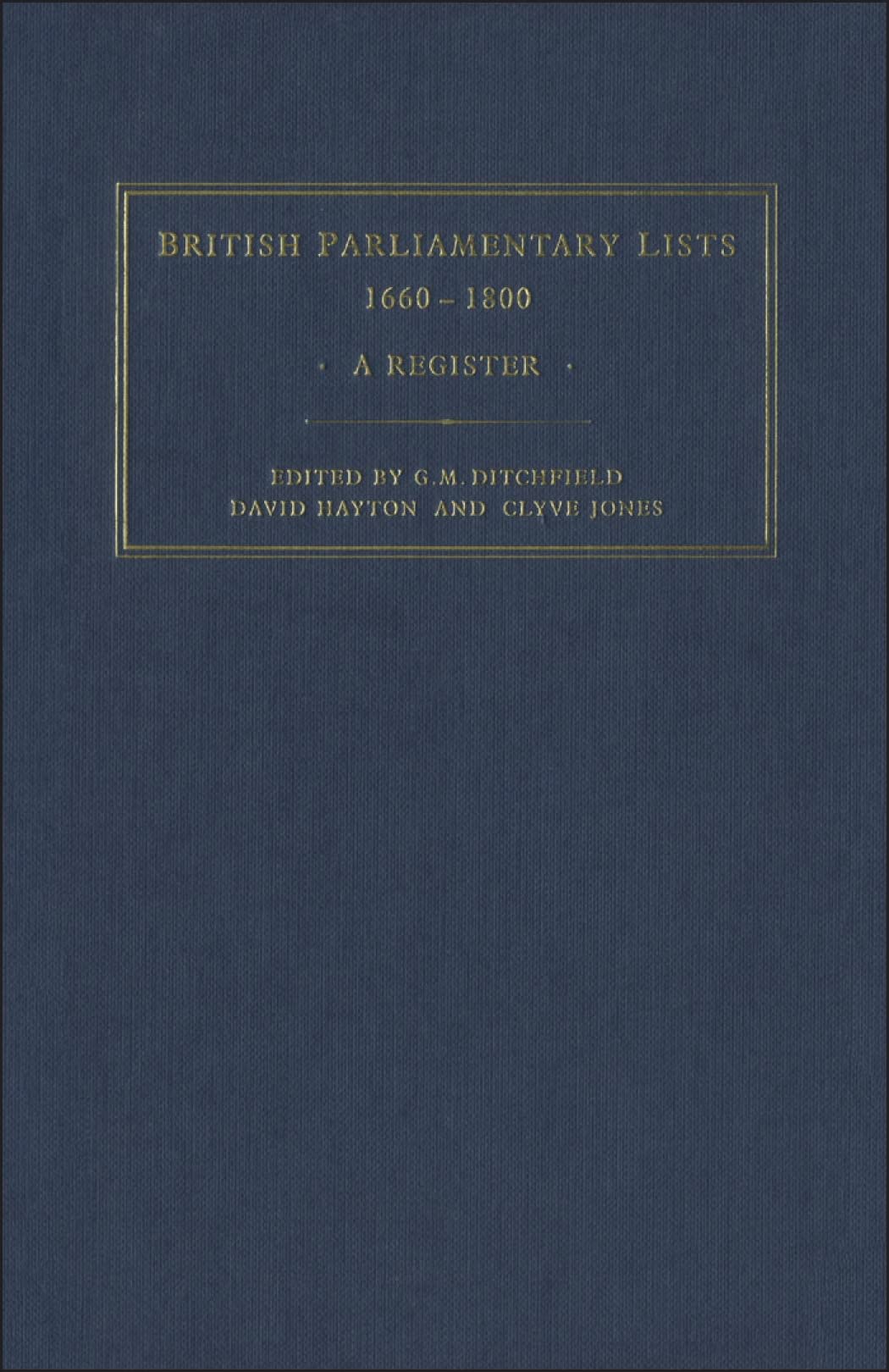 British Parliamentary Lists, 1660-1880 Natural Sciences