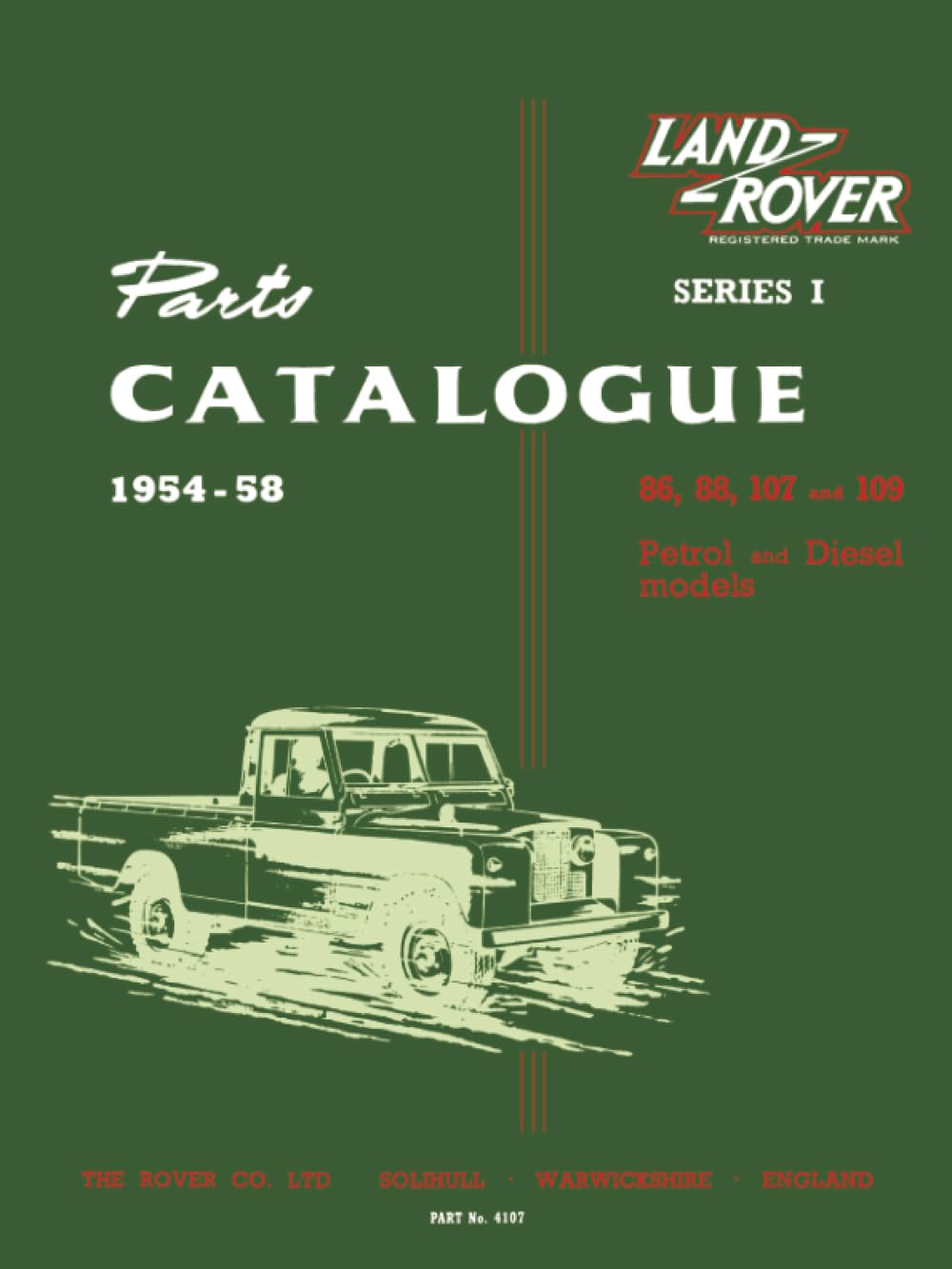 Land Rover Series 1 Parts Catalogue 1954-1958 book