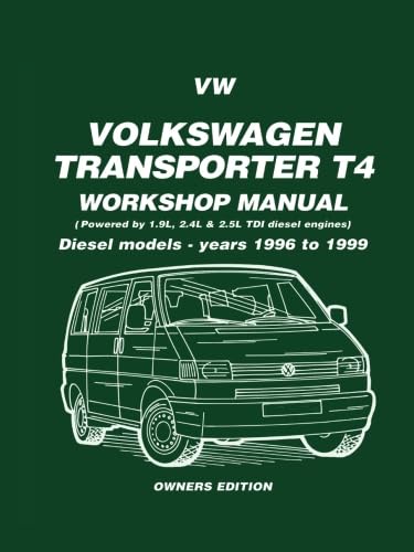 VW Volkswagen Transporter T4 Workshop Manual Diesel Models 1996-1999: Owners Manual book