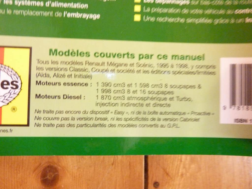 Renault Megane ET Scenic Phase I Essence ET Diesel (95 - 99) Leisure, Home & Garden