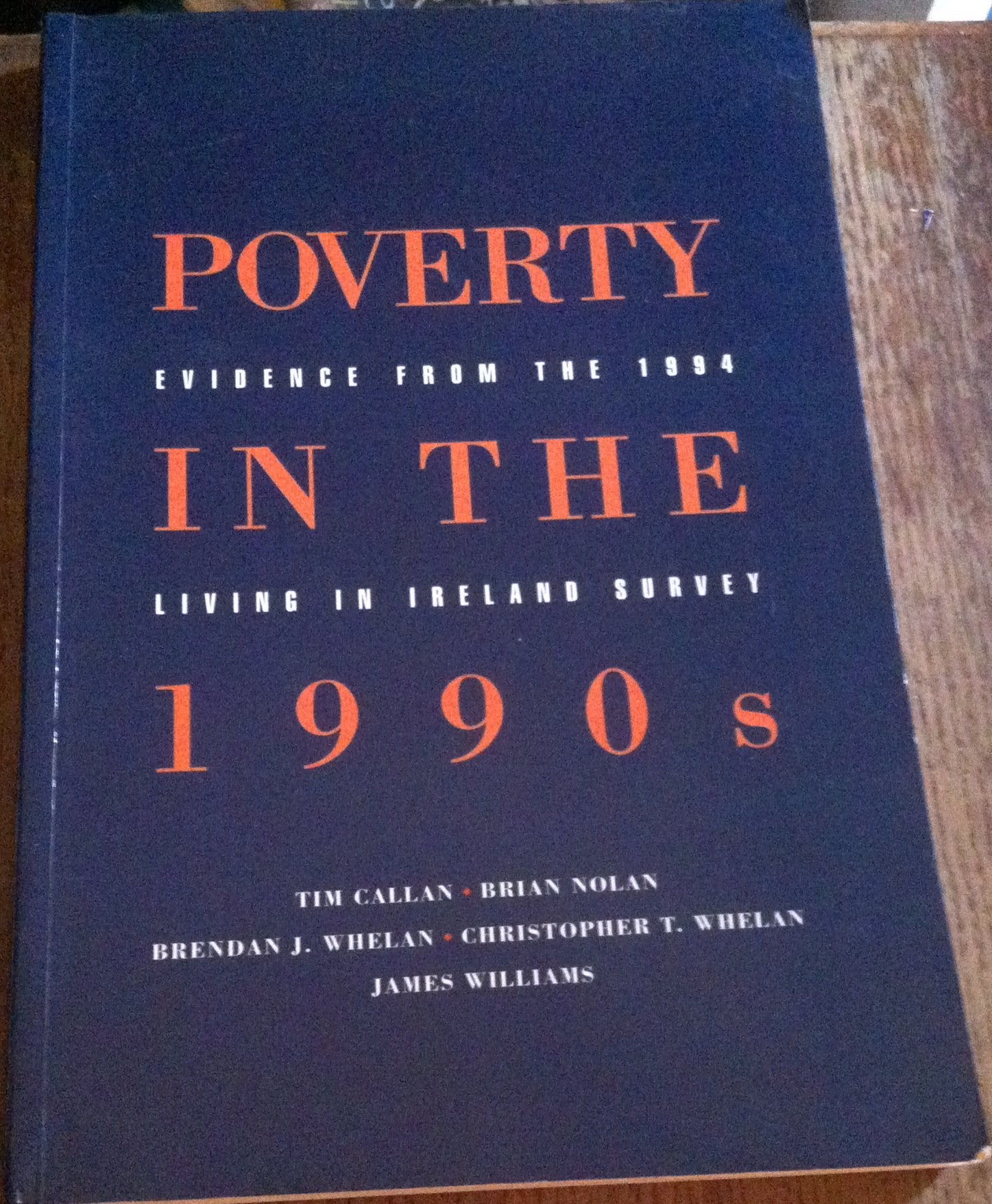 Poverty in the 1990s: Evidence from the 1994 Living in Ireland Survey book