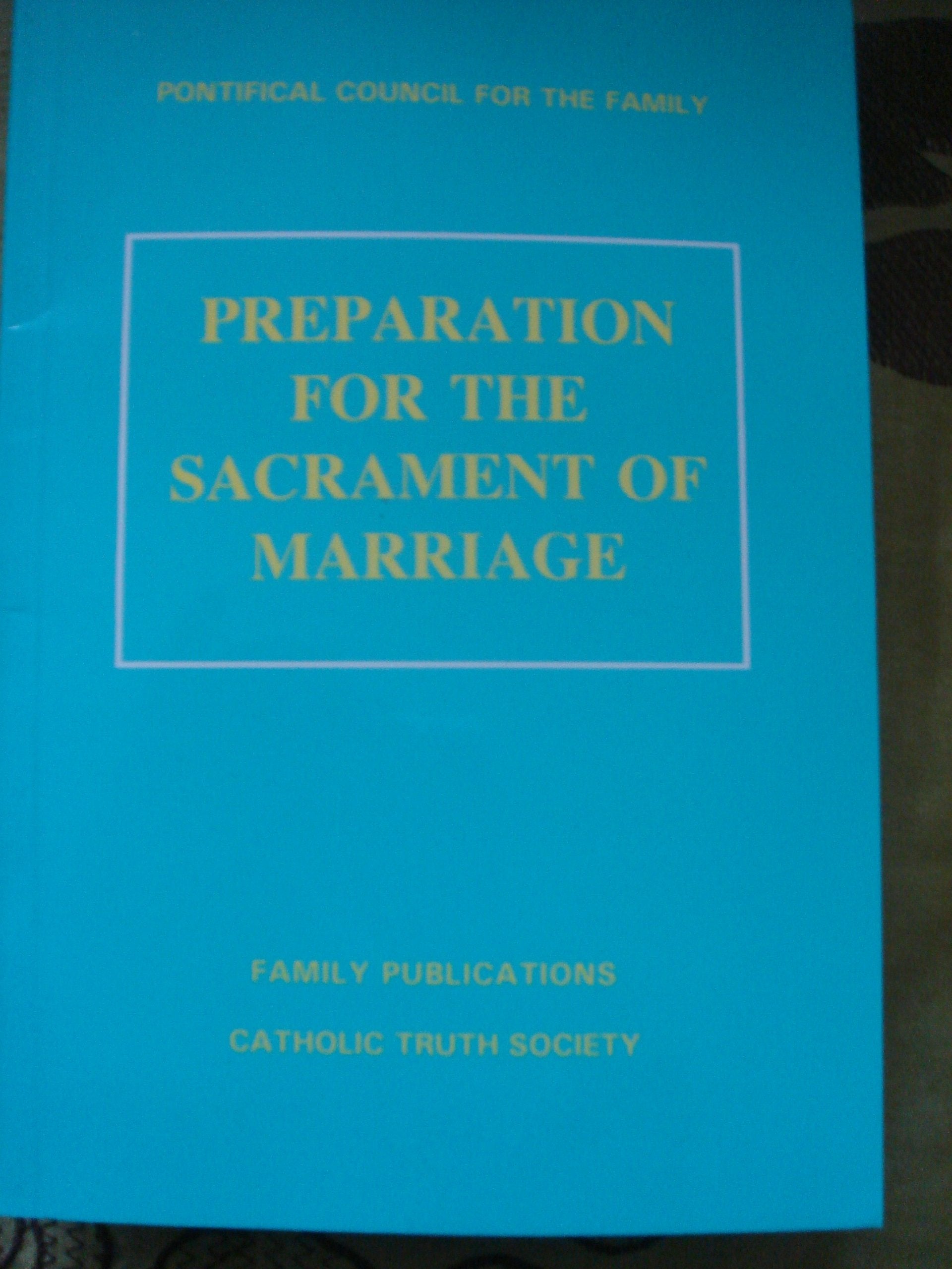 Preparation for the Sacrament of Marriage book
