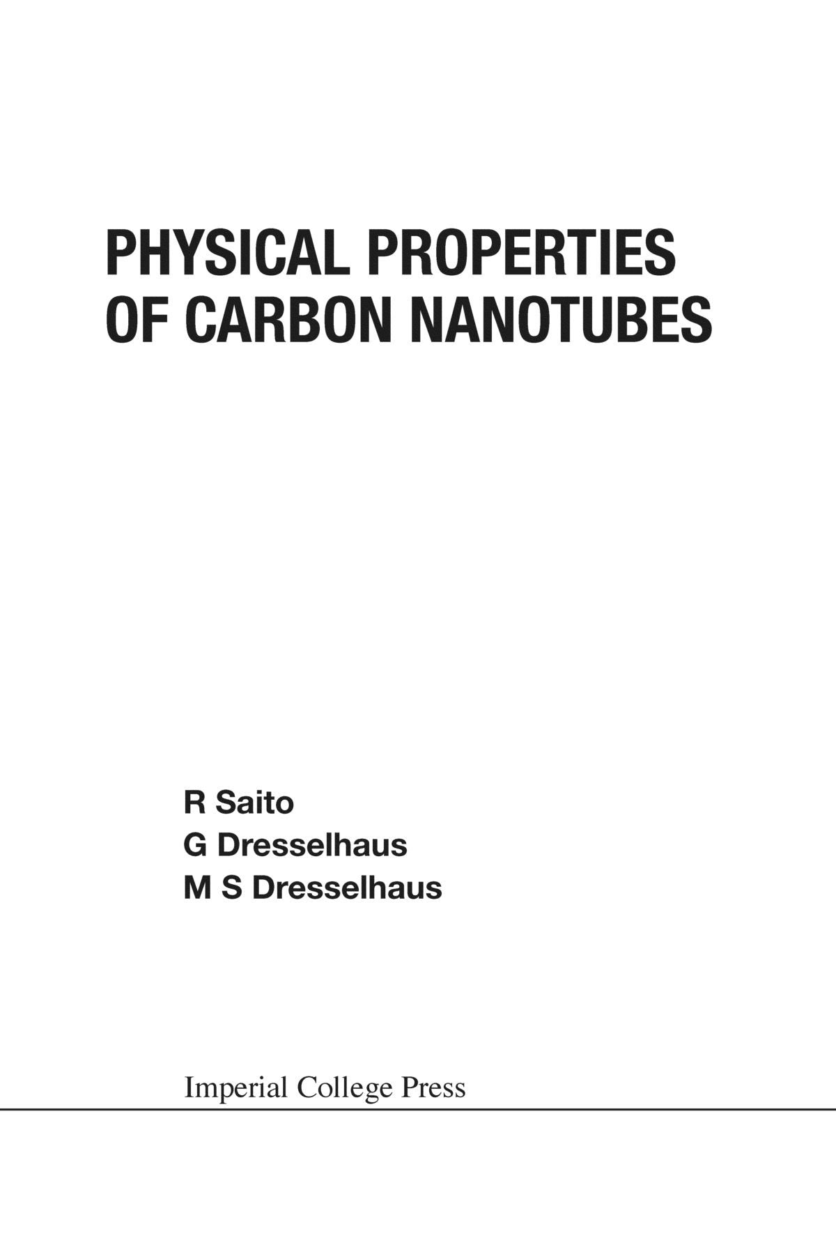 Physical properties of carbon nanotubes Business & Technology