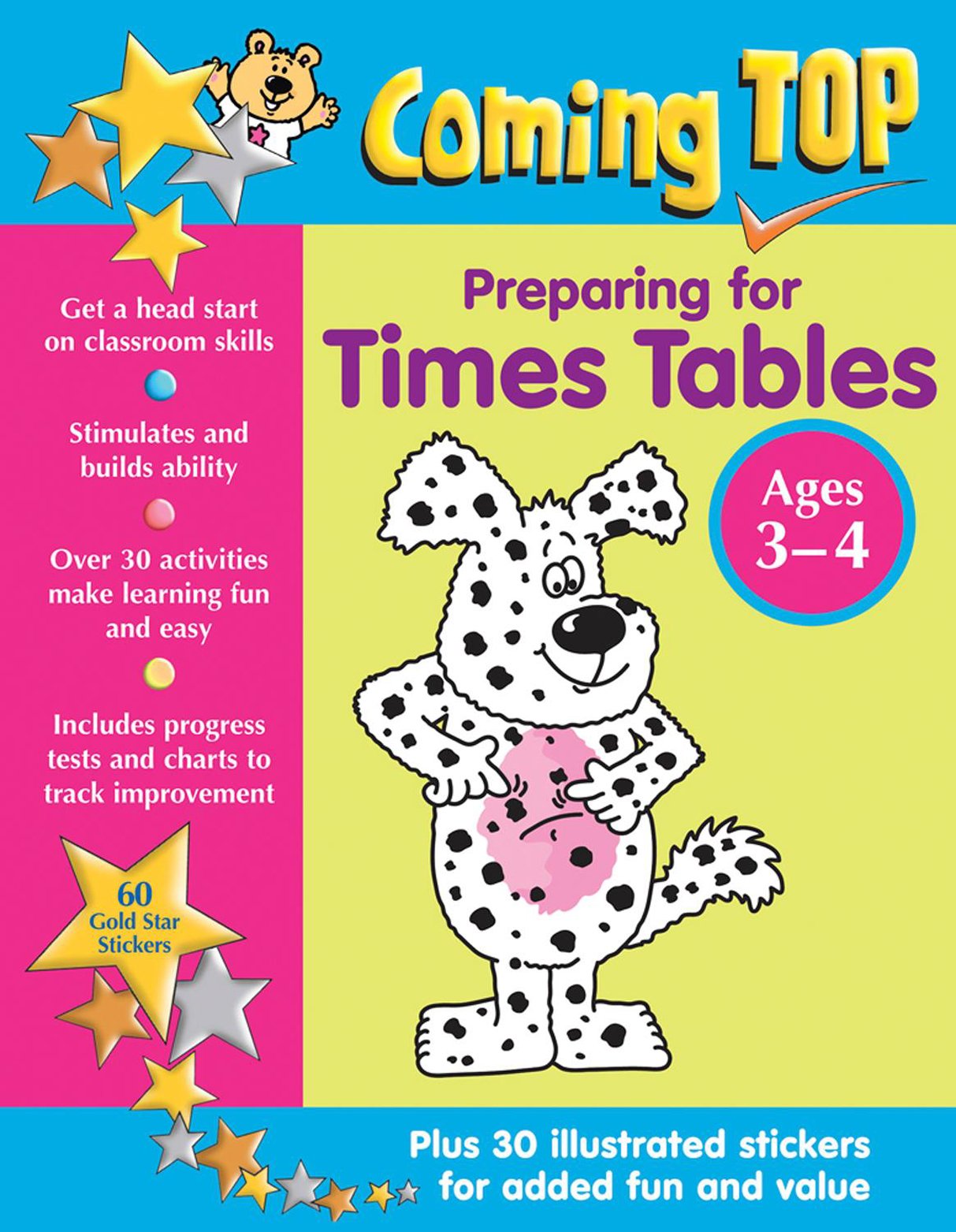 Coming Top: Preparing for Times Tables - Ages 3-4: 60 Gold Star Stickers - Plus 30 Illustrated Stickers for Added Fun and Value Study Guides