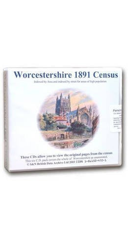Worcestershire 1891 Census: Indexed by Area and Areas of High Population Indexed by Street Reference Books
