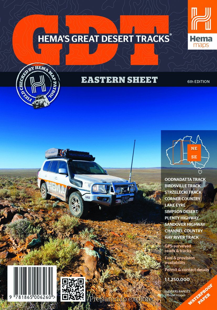 Hema's Great Desert Tracks, Eastern sheet: Oodnadatta TRack, Birdsville Track, Strzelecki Track, Corner Country, Lake Eyre, Simpson Desert, Plenty ... Permit & contacct details. Waterproof paper Leisure, Home & Garden